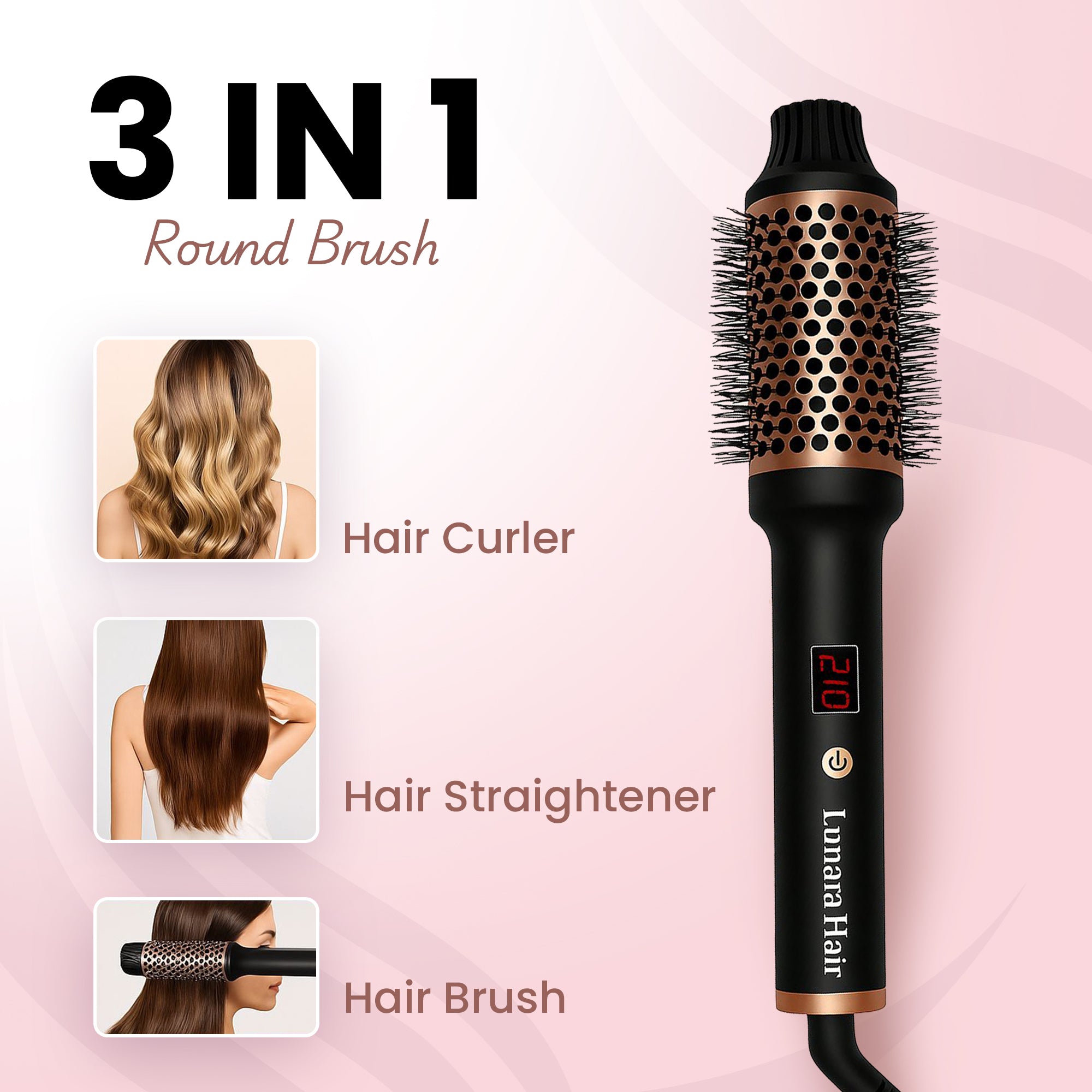 Thermal Styling Brush - LunaraHair